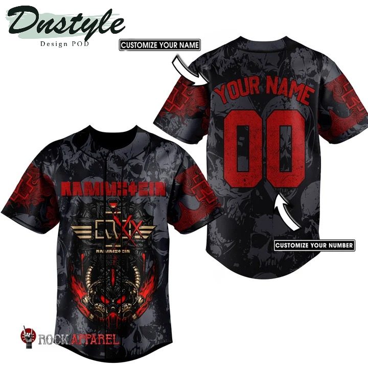 Personalized Rammstein Red 3D All Over Printed Baseball Jersey