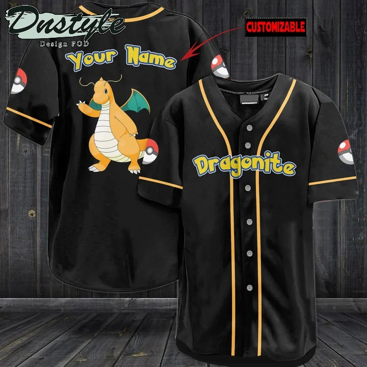 Pokemon Dragonite Black Baseball Jersey