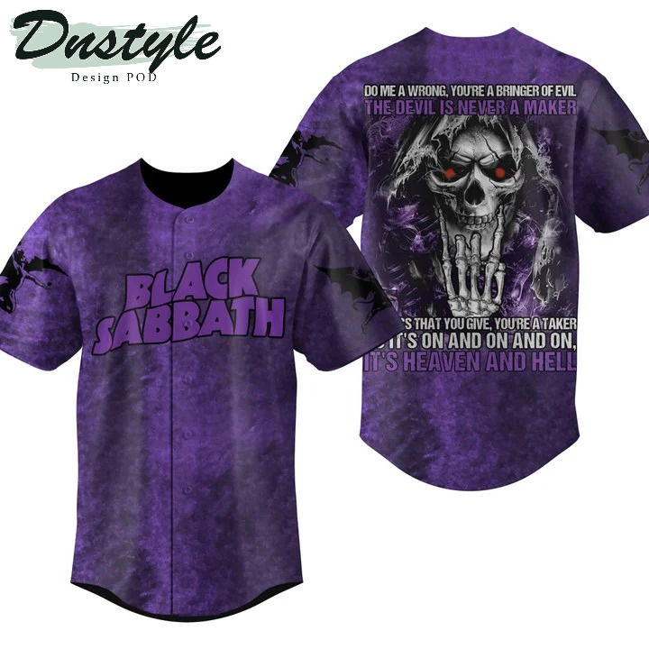 Black Sabbath Do Me A Wrong 3D All Over Printed Baseball Jersey