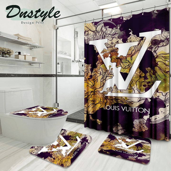 Louis Vuitton Luxury Fashion Brand Shower Curtain Bathroom Set #69
