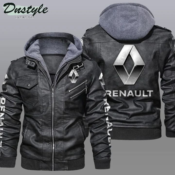 Renault hooded leather jacket