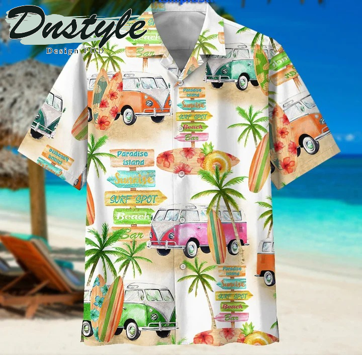 Camper Van And Beach Hawaiian Shirt