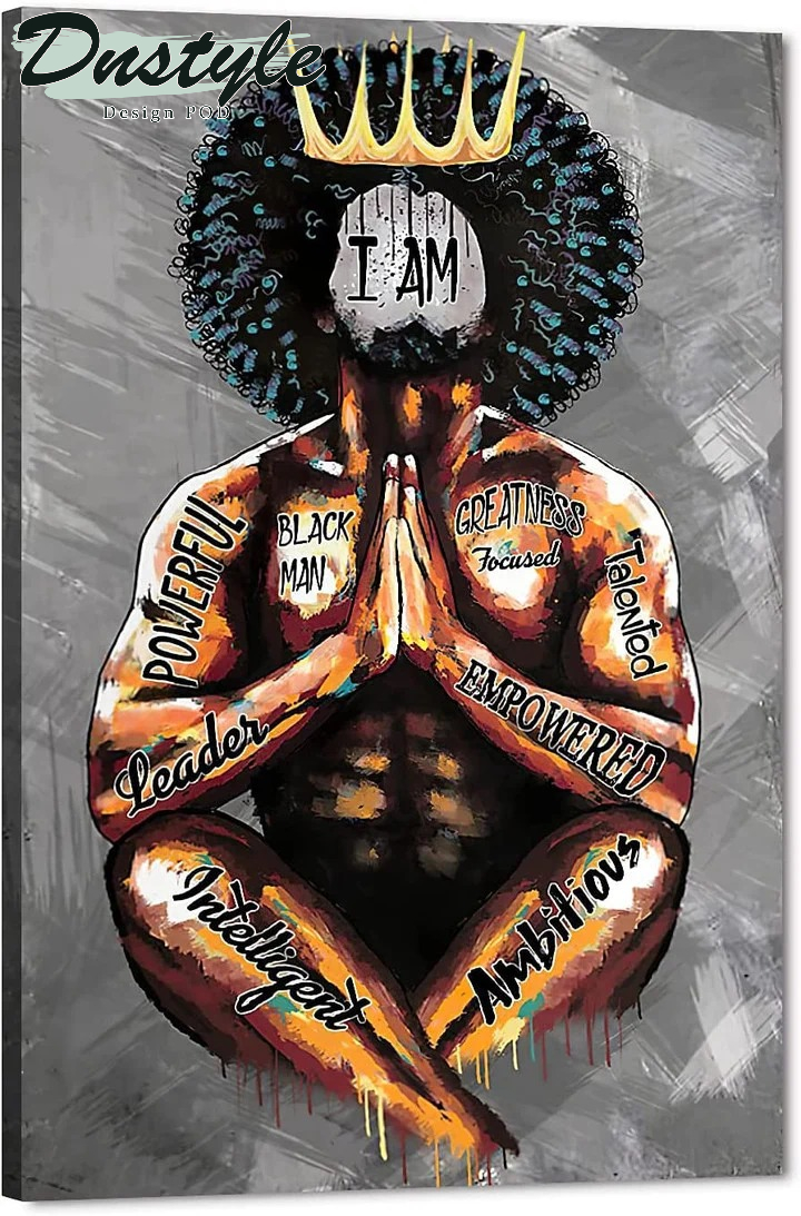 Black King Praying I Am Body Tattoos Men Canvas