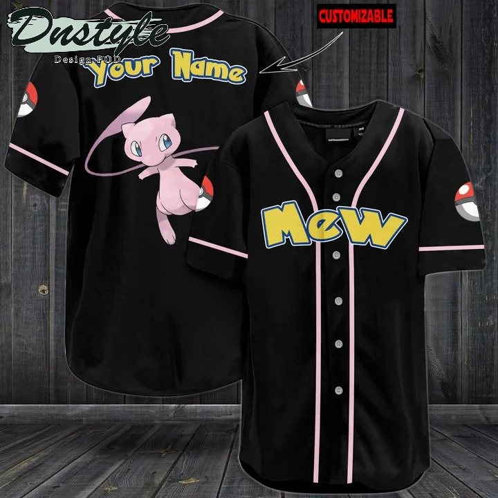Pokemon Mew Black Baseball Jersey