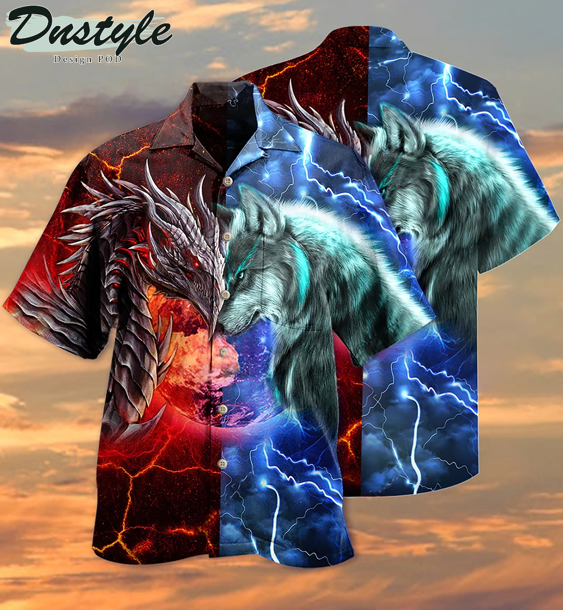 Dragon And Wolf Love Life Hawaiian Shirt