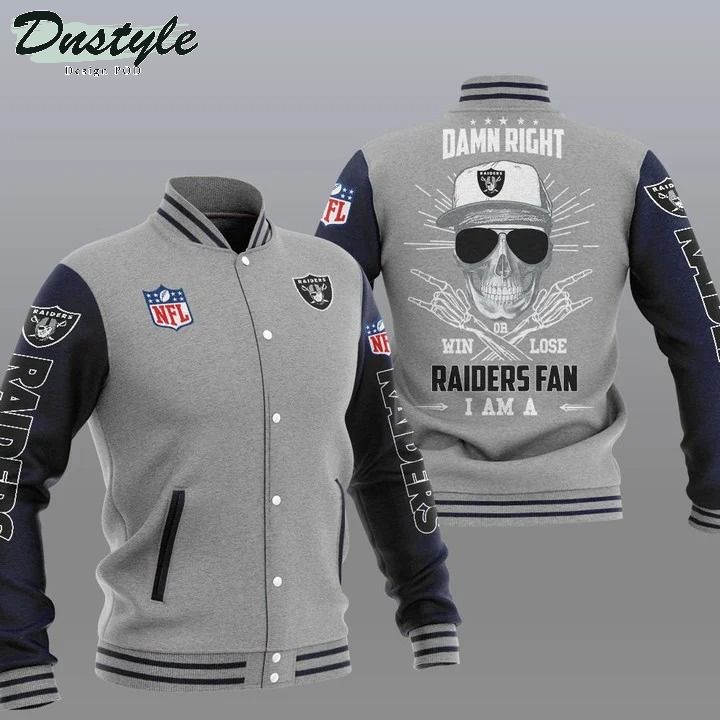 Las Vegas Raiders NFL Damn Right Varsity Baseball Jacket