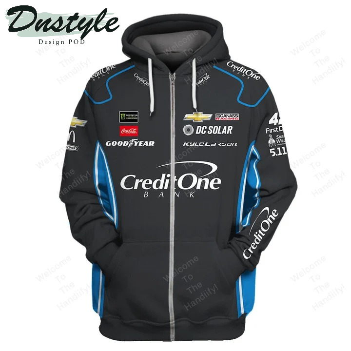 Kyle Larson Credit One Bank Racing Chevrolet Goodyear Dc Solar All Over Print 3D Hoodie