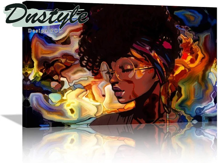 Modern African Women Abstract American Black Girl Canvas