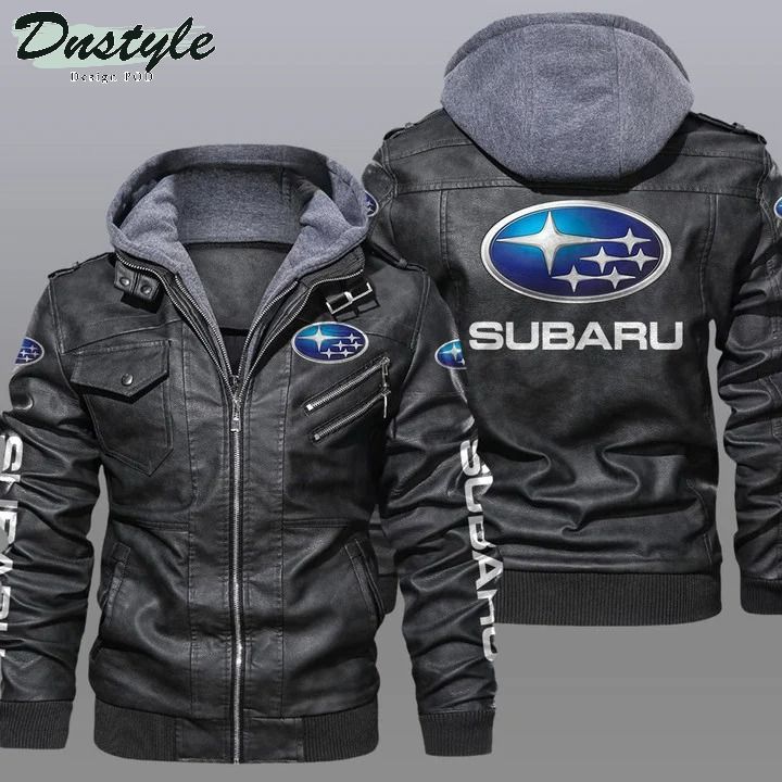 Subaru hooded leather jacket