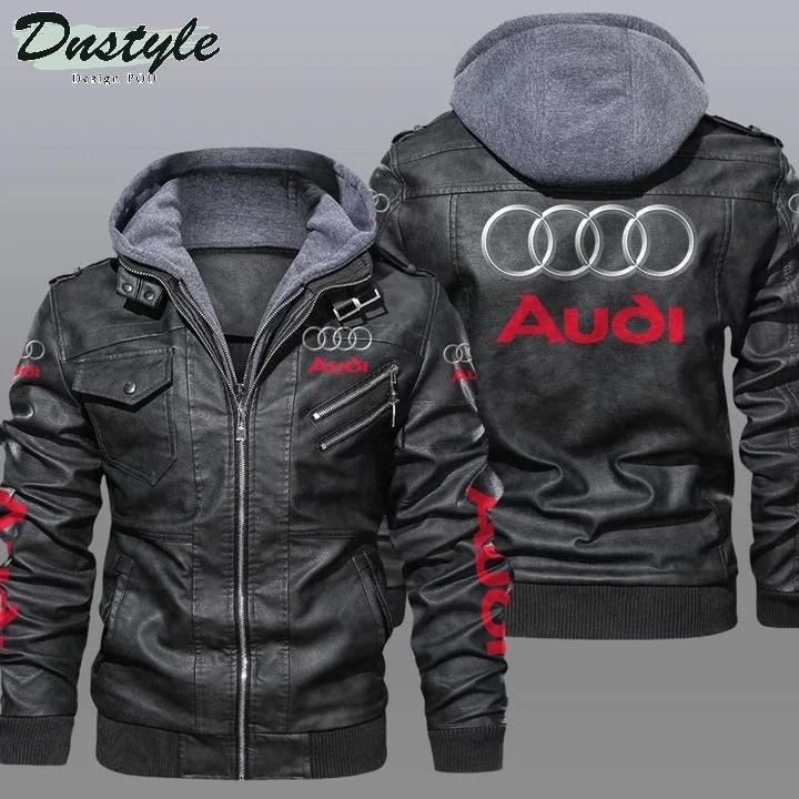 Audi hooded leather jacket