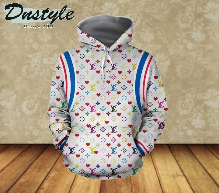 LV multicolor All Over Print 3D Hoodie
