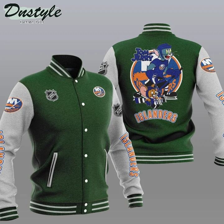 New York Islanders NHL Tom And Jerry Varsity Baseball Jacket