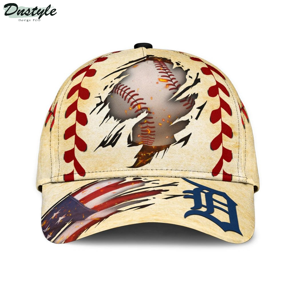 Detroit Tigers Baseball US Flag MLB Classic Cap