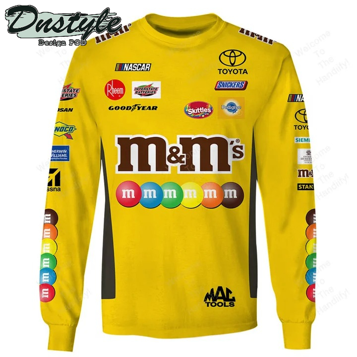 Kyle Busch M&M’S Racing Toyota Goodyear Yellow All Over Print 3D Hoodie
