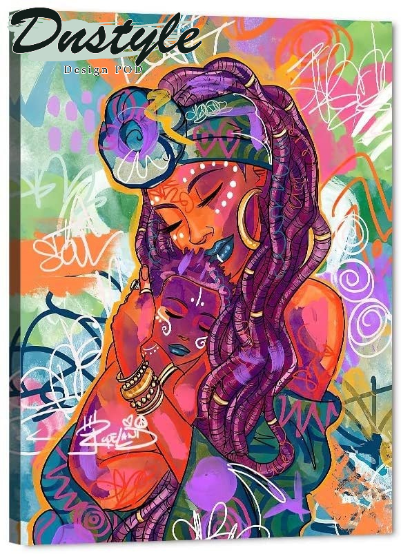 Black Girl Women Modern Colorful Graffiti Painting Canvas Wall Art