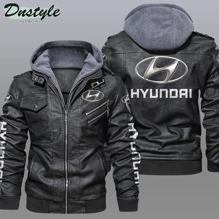Hyundai hooded leather jacket