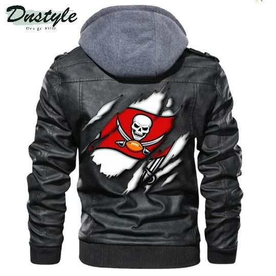 Tampa Bay Buccaneers Nfl Football Sons Of Anarchy Black Leather Jacket