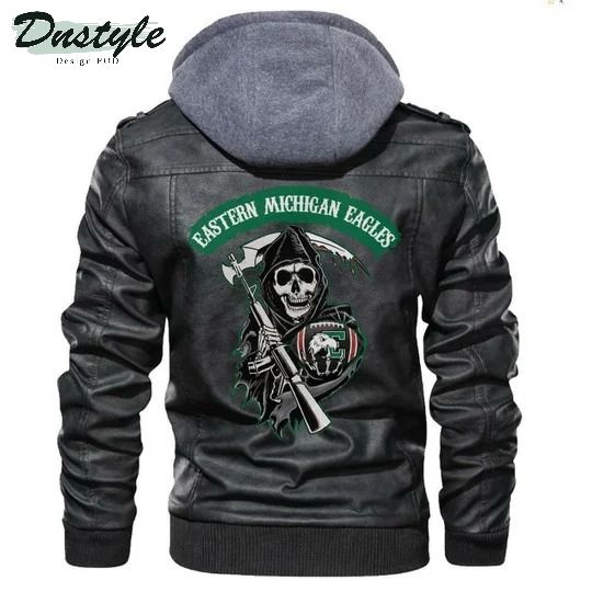 Eastern Michigan Eagles NCAA Football Sons Of Anarchy Black Leather Jacket