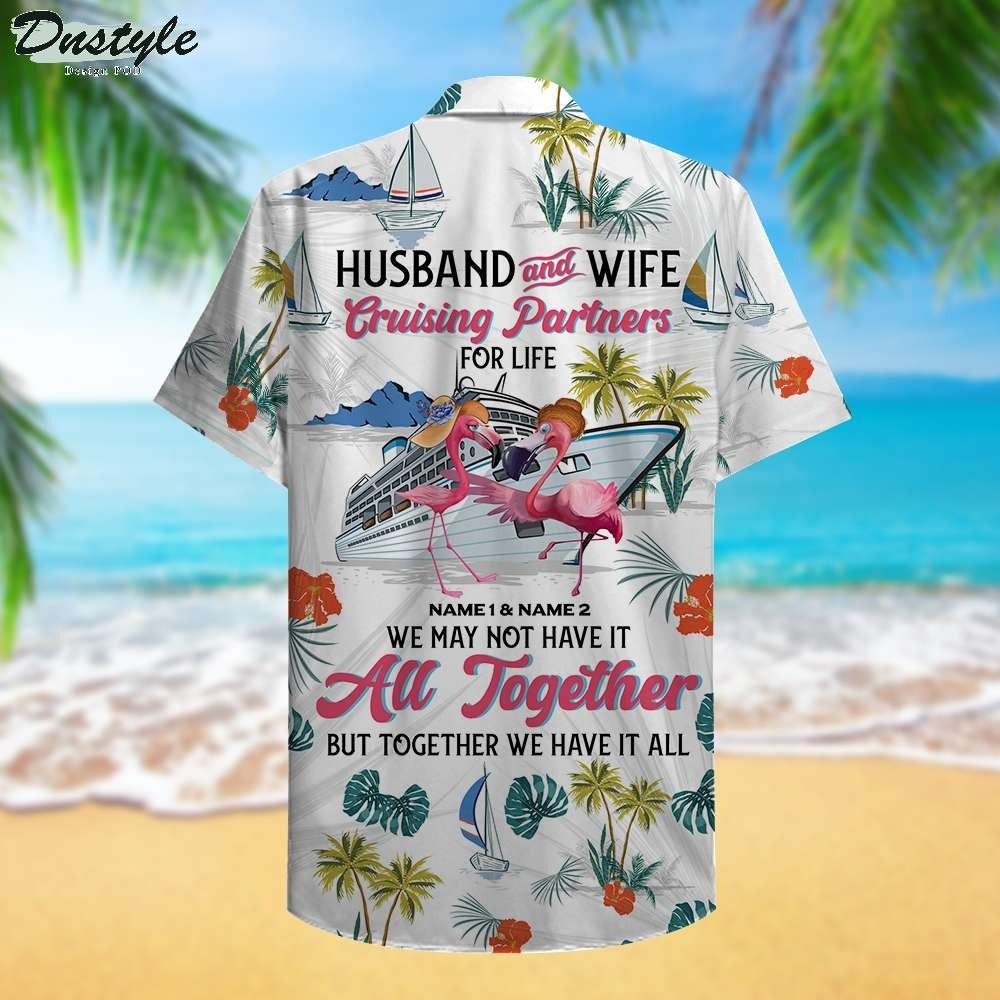 Personalized Cruising Partners Flamingo Husband And Wife Hawaiian Shirt
