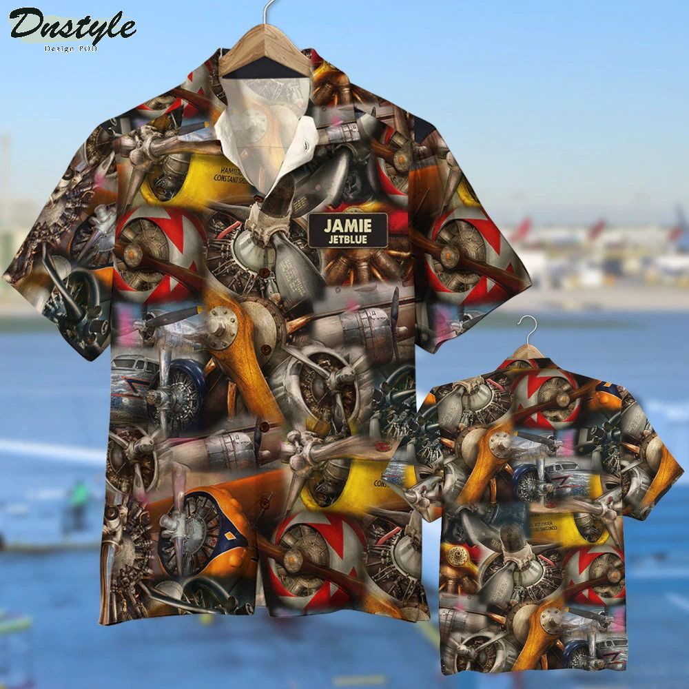 Pilot Propeller Custom Name Hawaiian Shirt