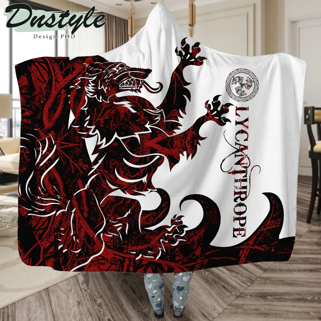 Viking Lycanthrope Legend Red And White Style 01 Hoodie Blanket