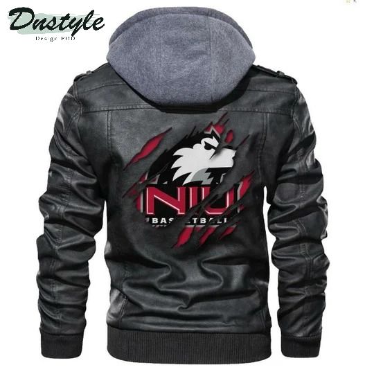 Northern Illinois Huskies NCAA Black Leather Jacket