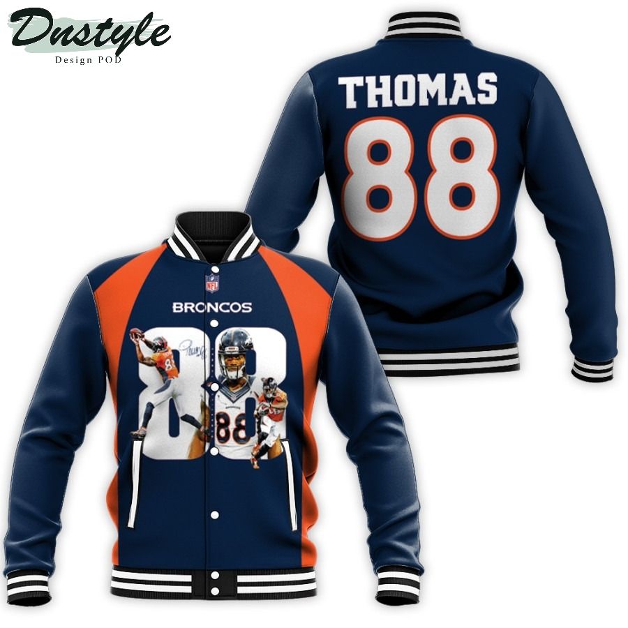Demaryius Thomas 88 Denver Broncos Vapor Untouchable 2019 Navy Baseball Jacket