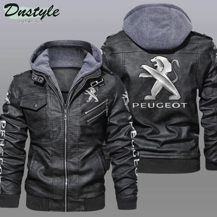 Peugeot hooded leather jacket