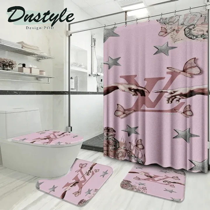 Louis Vuitton Brand Bathroom Luxury Fashion Set Shower Curtain #73