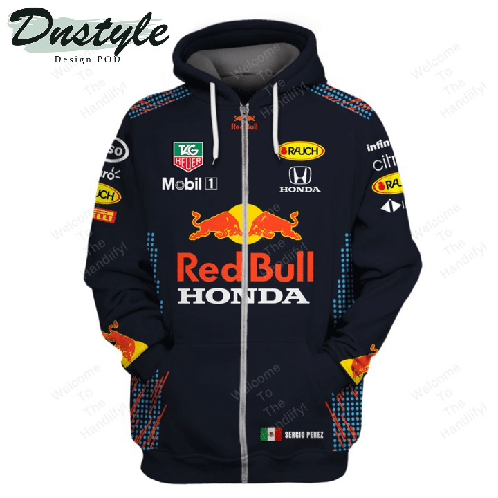 Sergio Perez Red Bull Honda Racing Tag Heuer Mobil 1 All Over Print 3D Hoodie