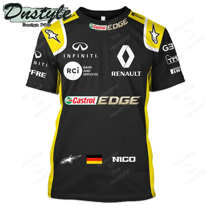 Nico Rosberg Renault F1 Team Racing Castrol Edge Black All Over Print 3D Hoodie