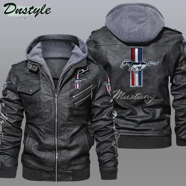 Ford mustang hooded leather jacket