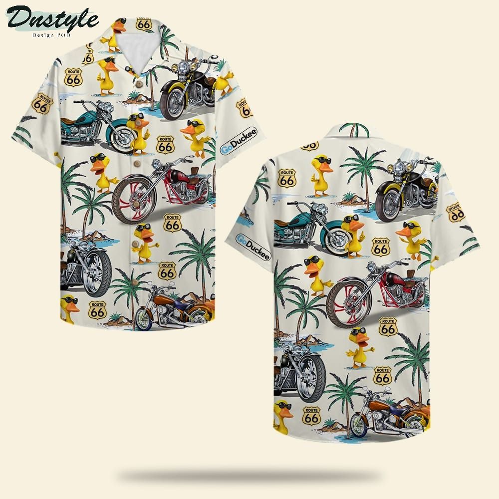 Biker Duck Classic Motorcycles Hawaiian Shirt