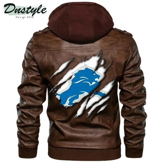 Detroit Lions Nfl Football Sons Of Anarchy Brown Leather Jacket