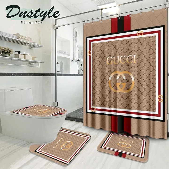 Gucci Luxury Fashion Brand Shower Curtain Bathroom Set #2030