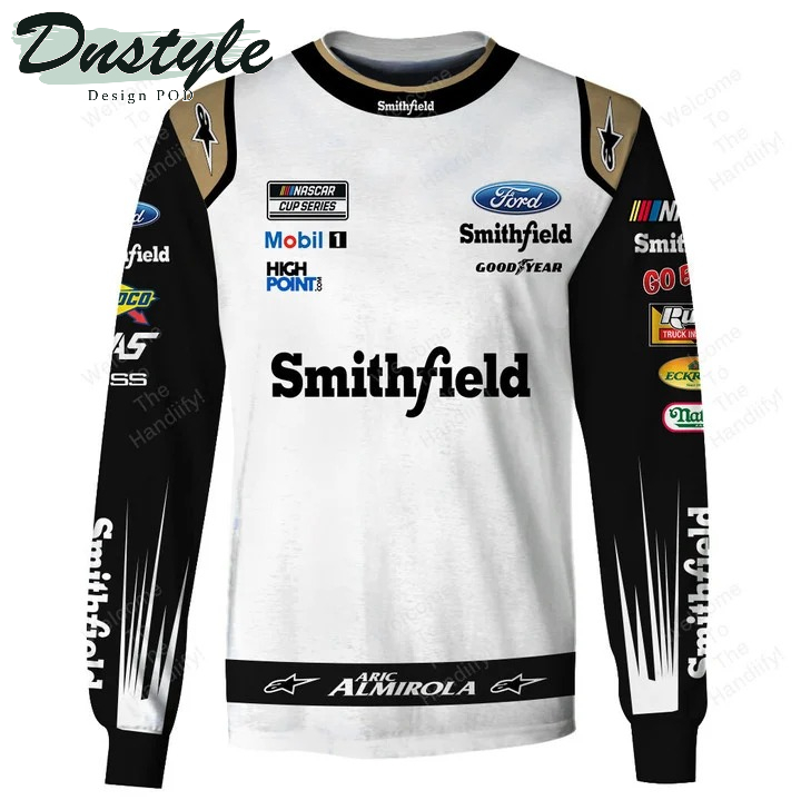 Aric Almirola Smithfield Racing Ford Mobil1 Highpoint Goodyear All Over Print 3D Hoodie
