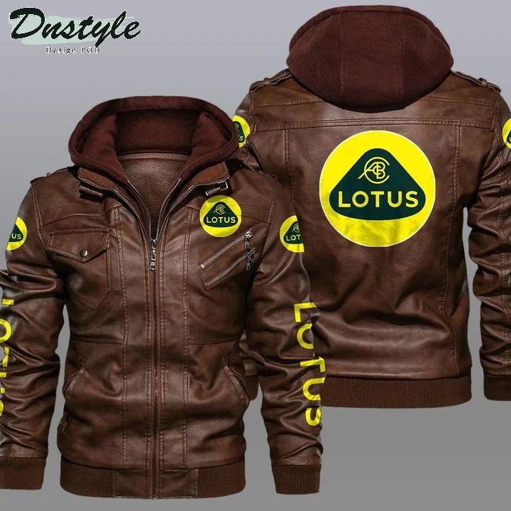 Lotus hooded leather jacket