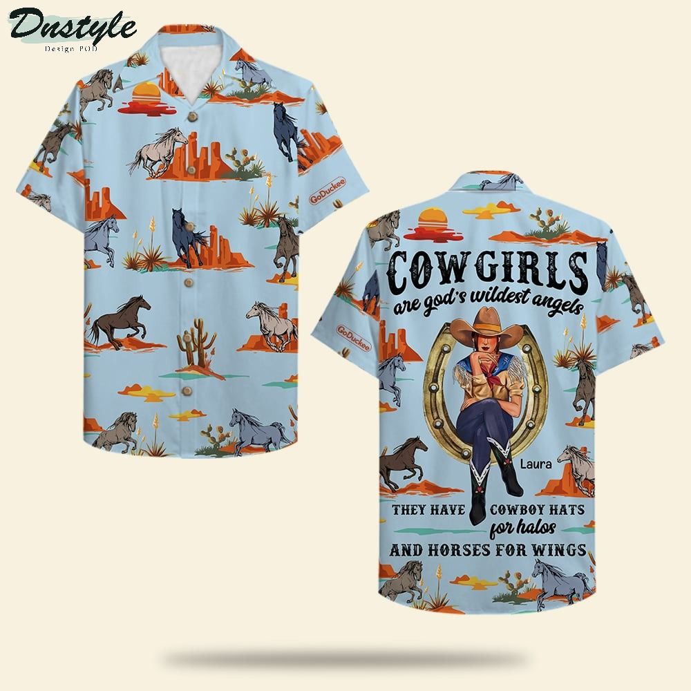 Personalized Cowgirls Are God's Wildest Angels Hawaiian Shirt