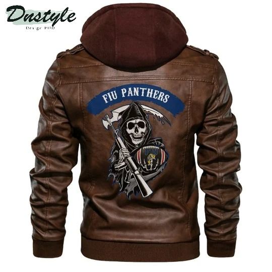 Fiu Panthers Ncaa Football Sons Of Anarchy Brown Leather Jacket