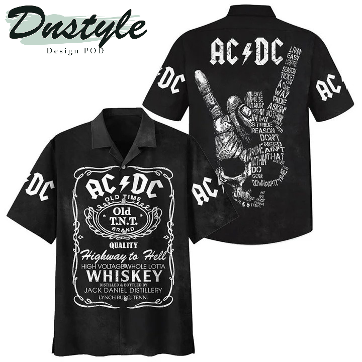 Ac/dc Rock Band X Whiskey Hawaiian Shirt