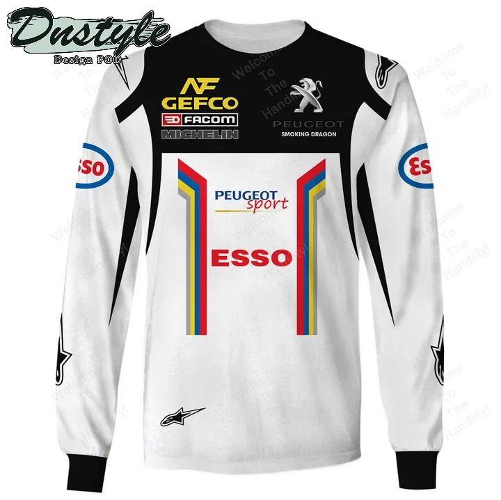 Peugeot Sport Racing Esso Facom Michelin White All Over Print 3D Hoodie