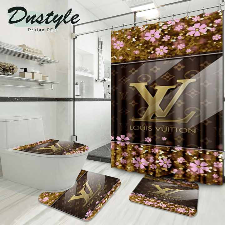 Louis Vuitton Luxury French Fashion Bathroom Set Shower Curtain #54
