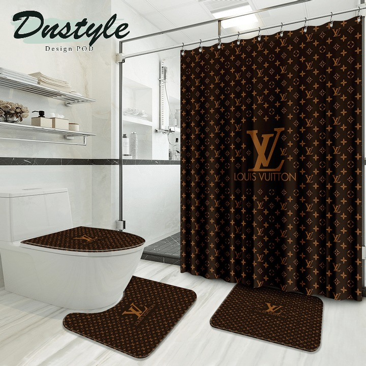 Louis Vuitton Luxury Fashion Brand Shower Curtain Bathroom Set #1