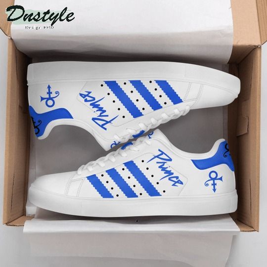 Prince white blue stan smith low top shoes