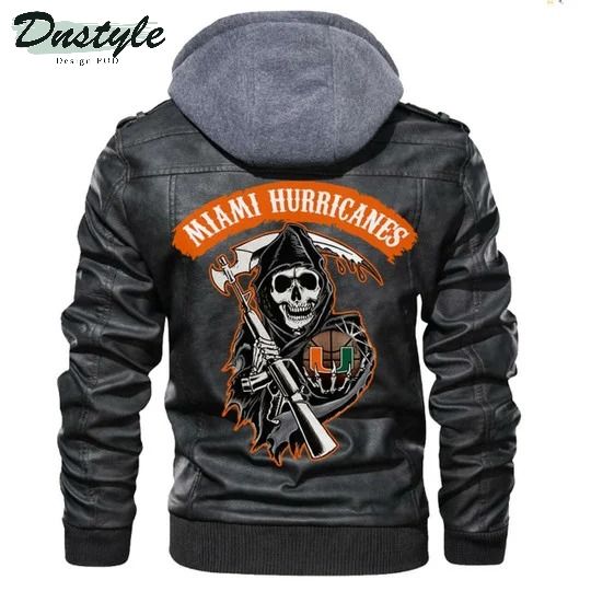 Miami Hurricanes Ncaa Basketball Sons Of Anarchy Black Leather Jacket