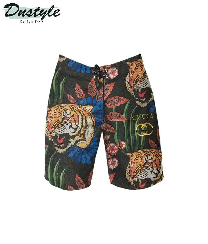 Gucci Tiger Combo Hawaiian Short And Flip Flops