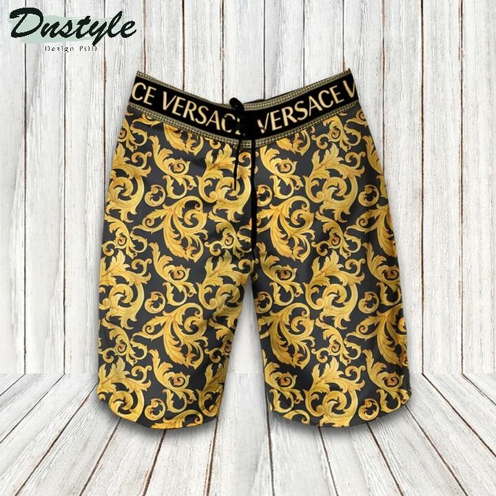 Versace Combo Hawaiian Shirt Short And Flip Flops