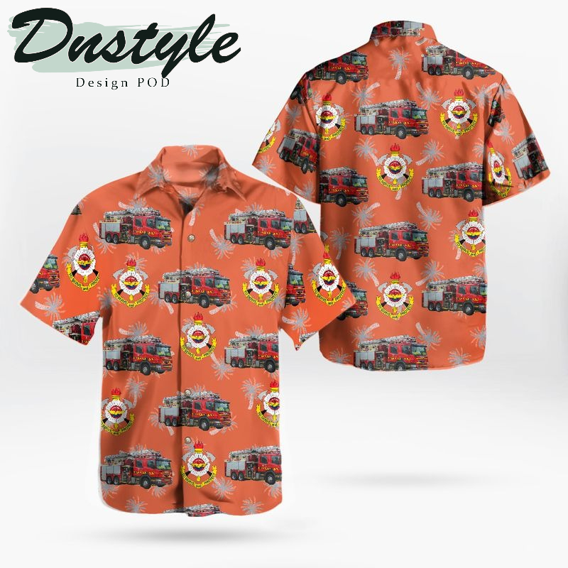 Northern Territory Fire and Rescue Service NTFRS Aerial Ladder Truck SCANIA Hawaiian Shirt
