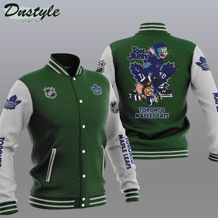 Toronto Maple Leafs NHL Tom And Jerry Varsity Baseball Jacket
