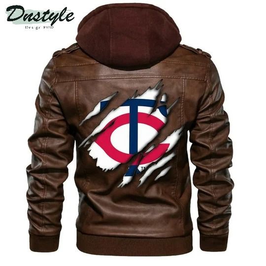 Minnesota Twins MLB Baseball Sons Of Anarchy Brown Leather Jacket